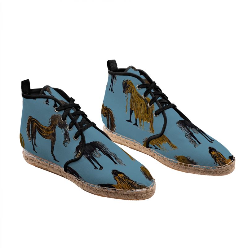 Hi Top Espadrilles in Hairy Horse Air Force Blu