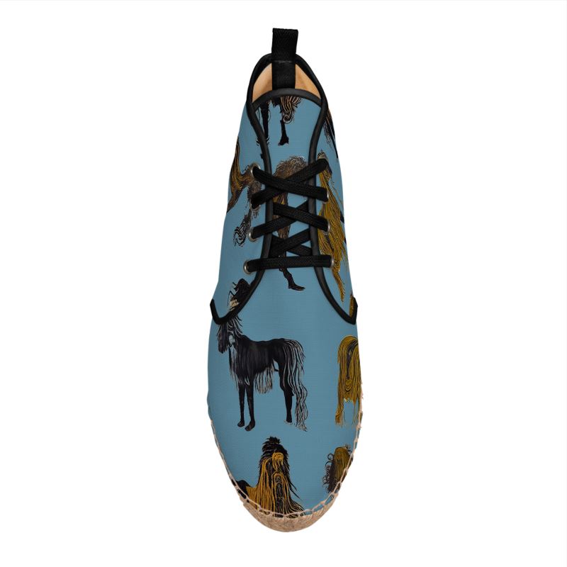Hi Top Espadrilles in Hairy Horse Air Force Blu