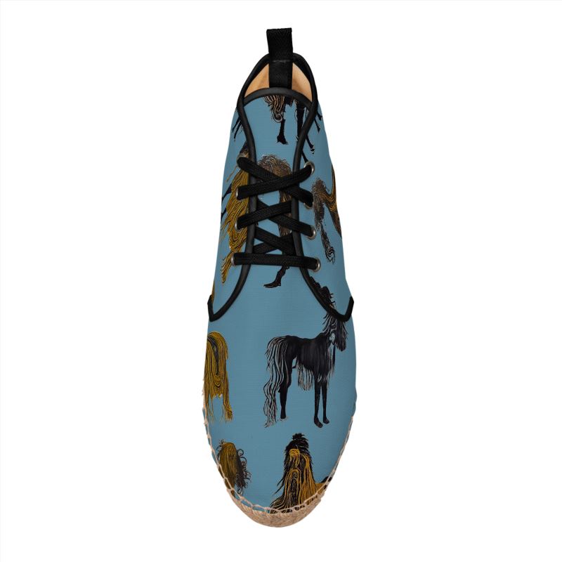 Hi Top Espadrilles in Hairy Horse Air Force Blu
