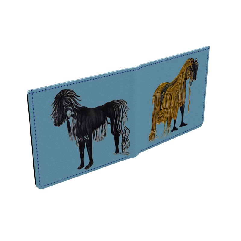 Folding wallet in hairy horses air force blu