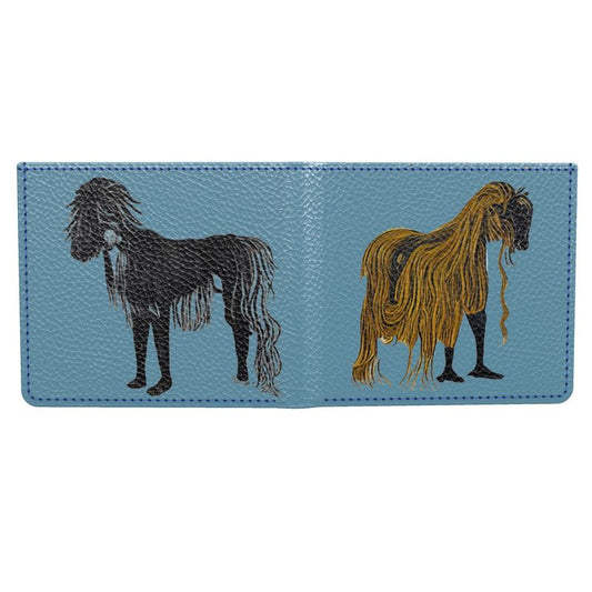 Folding wallet in hairy horses air force blu