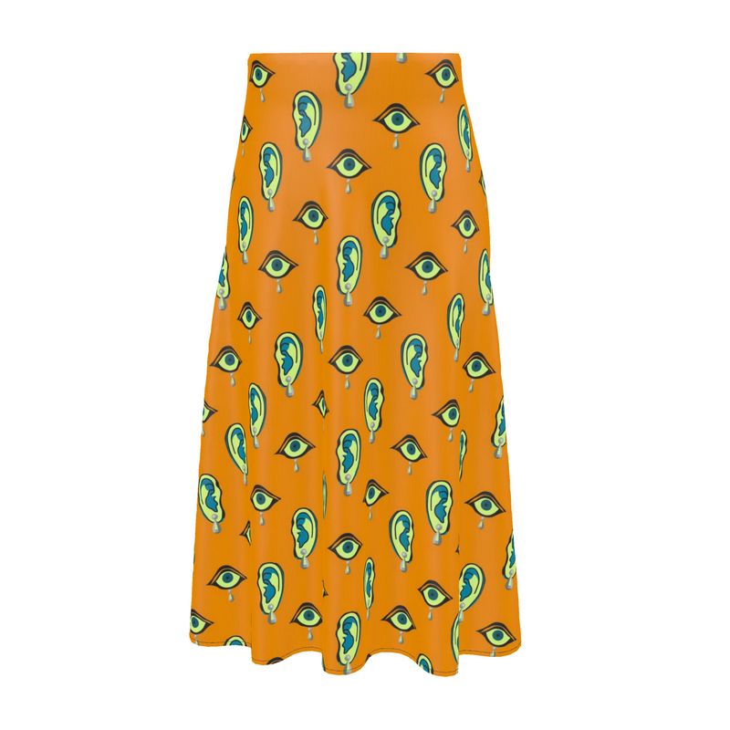 Midi Skirt in omniscient orange