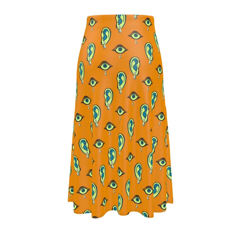 Midi Skirt in omniscient orange