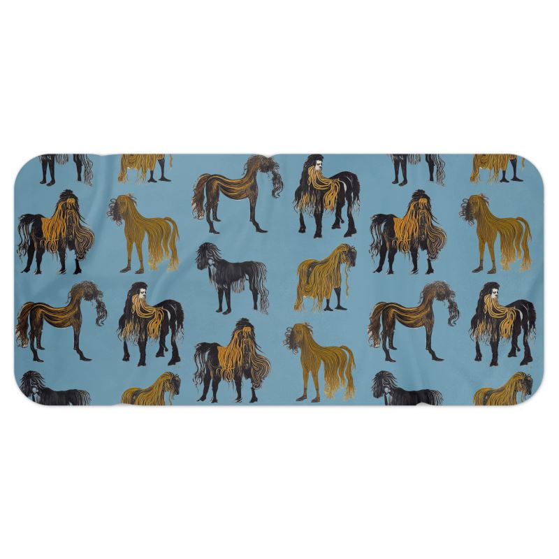 Blanket Scarf in Hairy Horses Air Force Blu