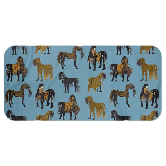 Blanket Scarf in Hairy Horses Air Force Blu