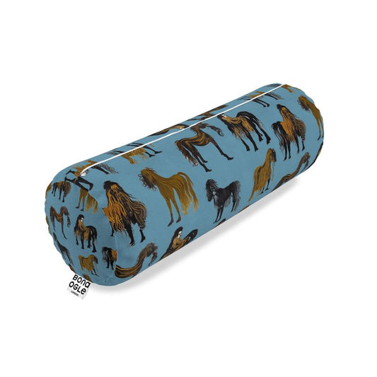 Big Bolster Cushion in hary horses air force blu