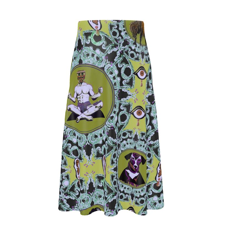 Midi Skirt in creatures green