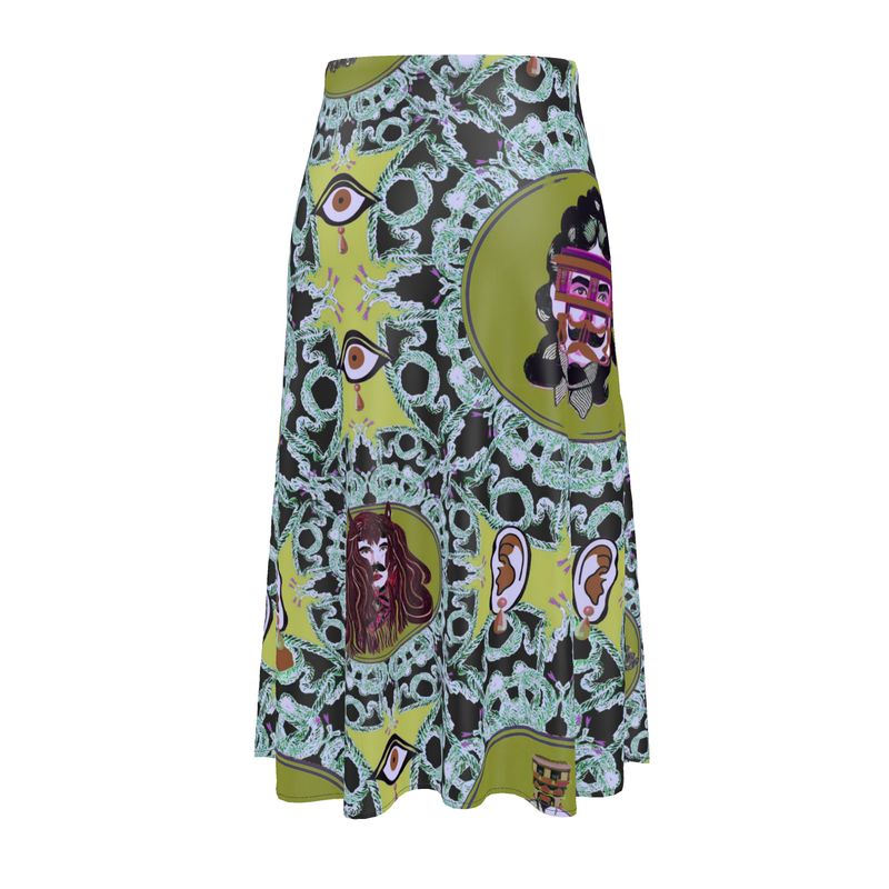 Midi Skirt in creatures green