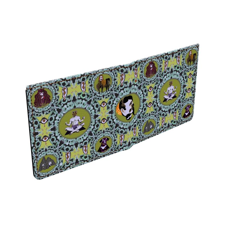 Folding Wallet in Creatures  Green