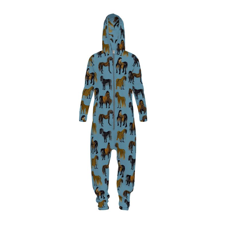 Onesie in hairy horse air force blu