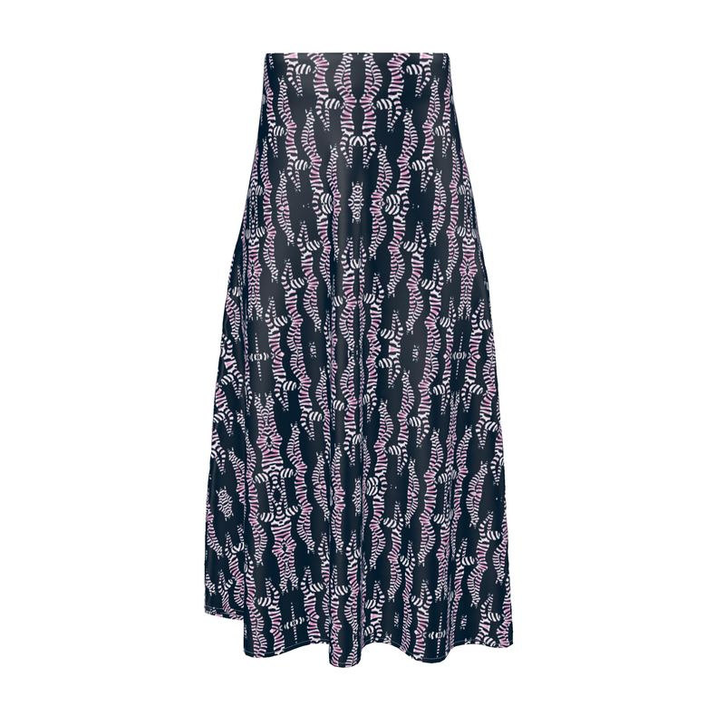 Midi Skirt in divers colide navy teal and blush