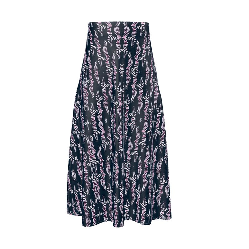 Midi Skirt in divers colide navy teal and blush