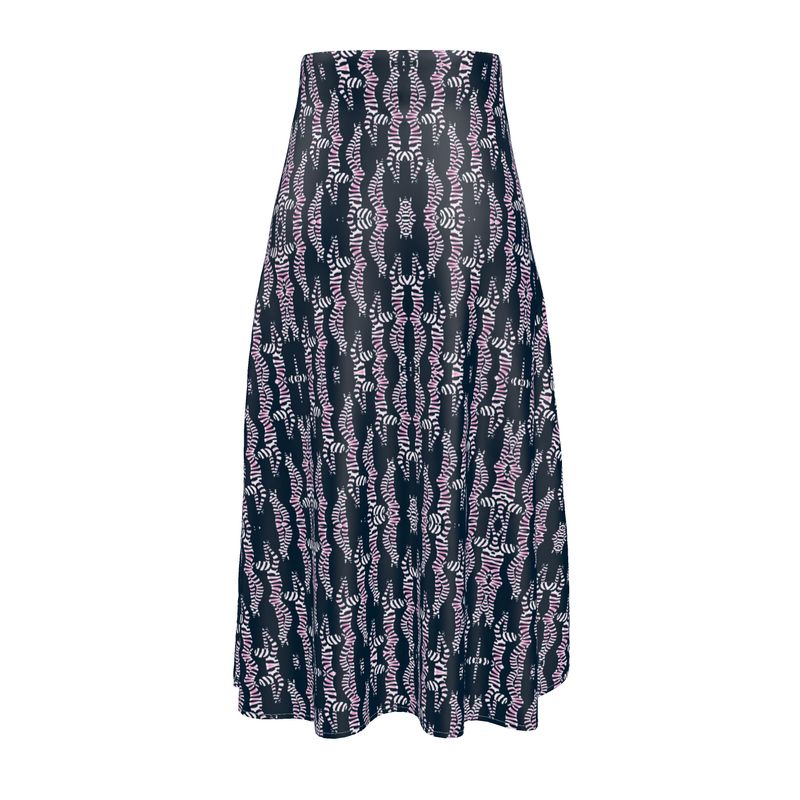 Midi Skirt in divers colide navy teal and blush