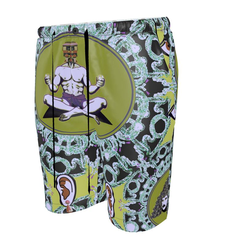 Luxury Pyjama Shorts in creatures green