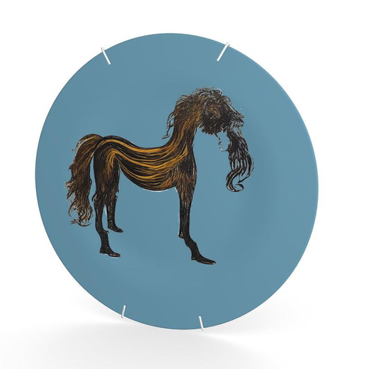 Decorative Plate in hairy horses 1 air force blu