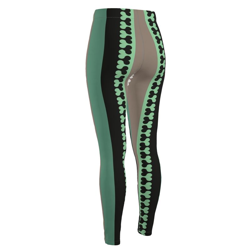 High Waisted Leggings in bona bones green