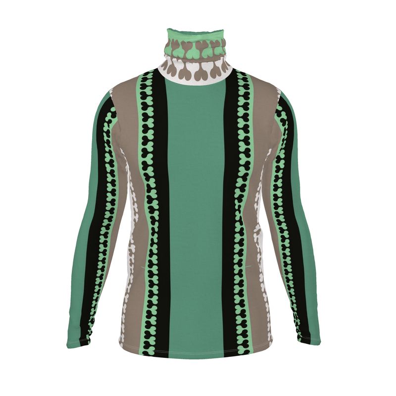 Slim Fit Roll Neck in bona bones green