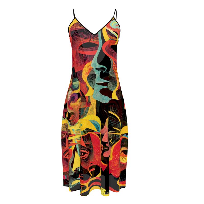 Sleeveless Midi Dress in big head 1