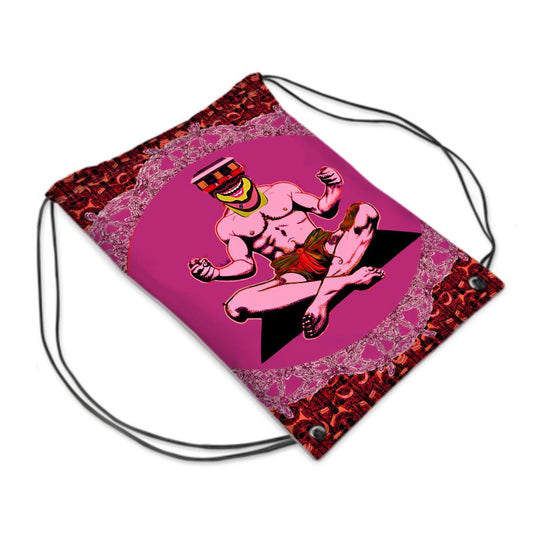 Drawstring Bag in house clown pink